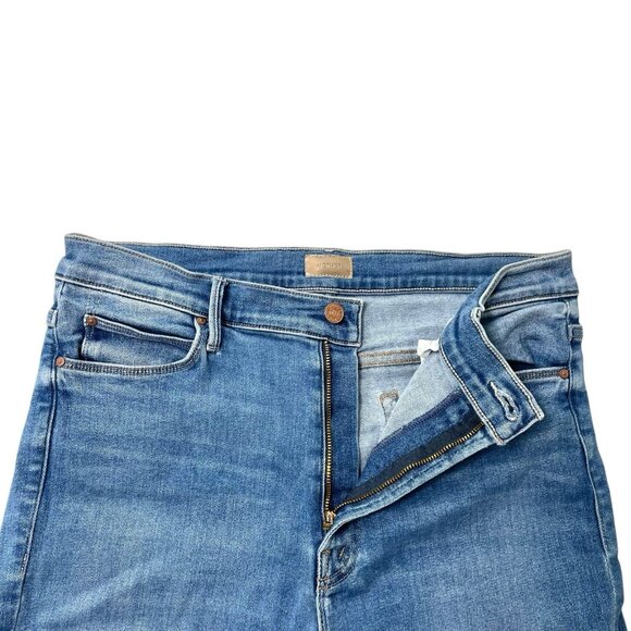 MOTHER Stunner Zip Ankle Step Fray Jeans Stretch Denim Happy Pill size 34 - Picture 5 of 15